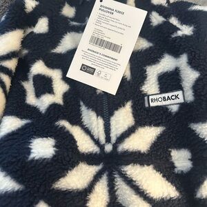 Rhoback Fleece Pullover in Navy and White